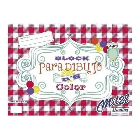 Producto - BLOCK DE DIBUJO DOBLE OFICIO N6 COLORES SURTIDOS 20 HOJAS MIL28