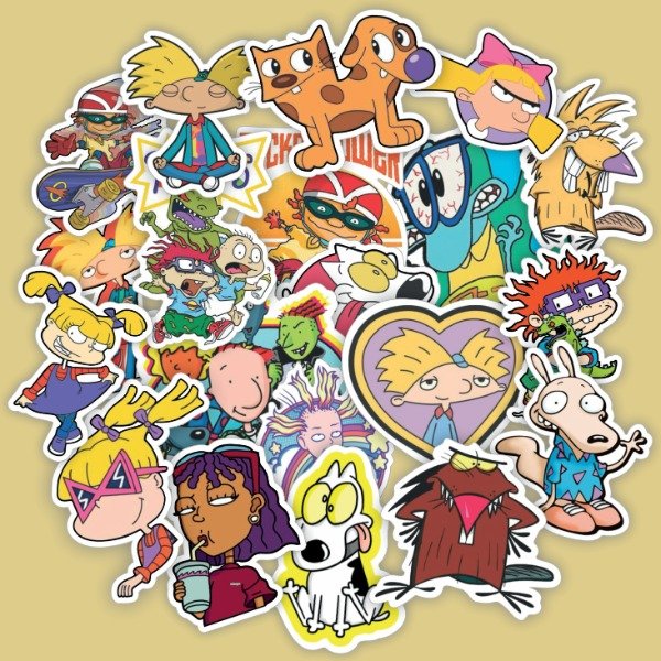Producto - Pack 20 Stickers Vinilo Uv Premium - Nick Cartoon