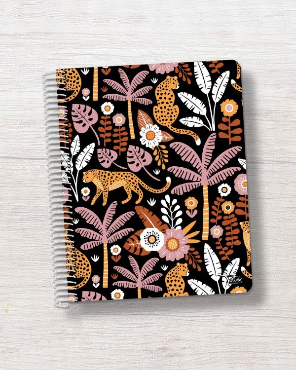 Producto - Cuaderno N3 rayado tapa rígida plástica 100h dis. jungla chic