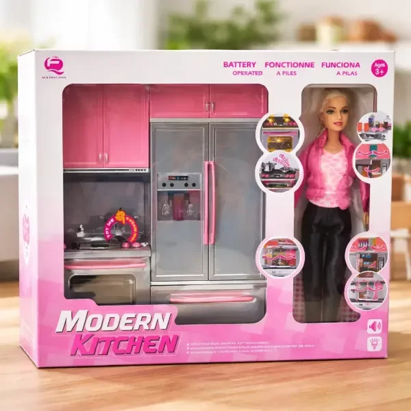 Producto - Cocina Con Luz Y Sonido Modern Kitchen + Muñeca 29cm