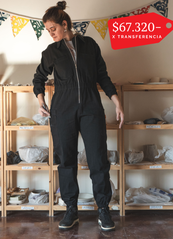 Producto - OVEROL NEGRO MANGA LARGA
