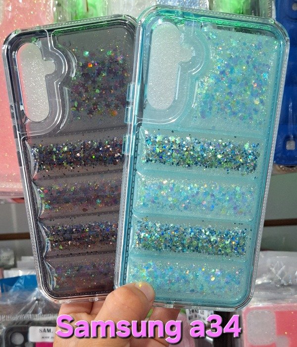 Producto - Fundas puffer brillo. Samsung a34