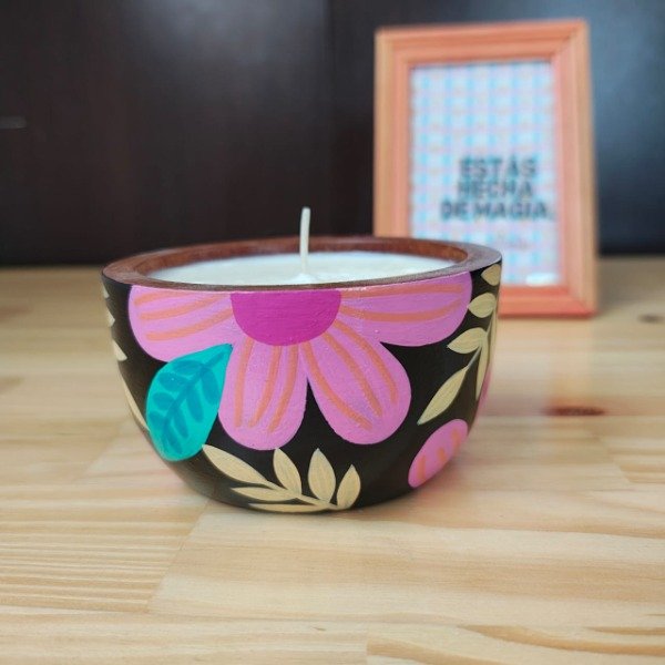 Producto - VELA CUENCO XL FLORES BLACK