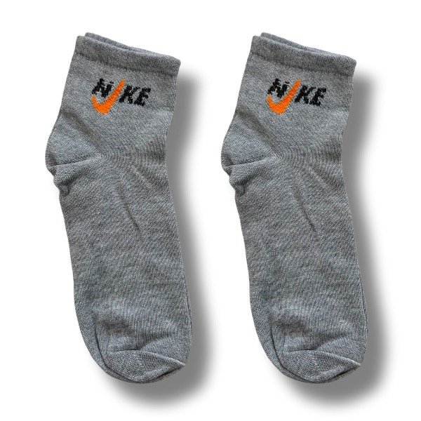 Producto - Nike Gris Pipa Naranja - Soquetes Altos