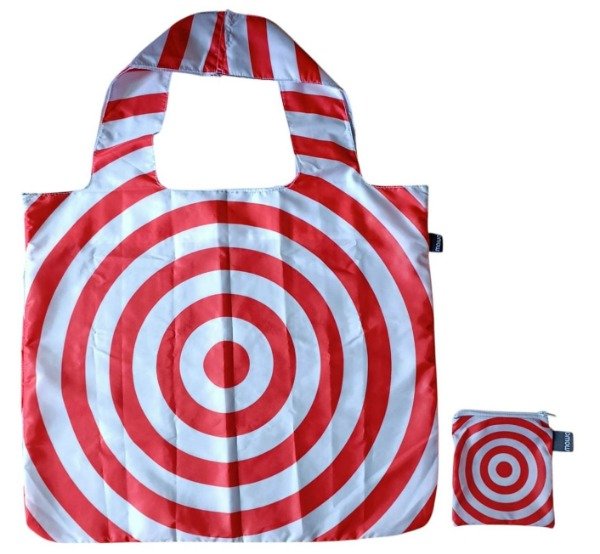 Producto - BOLSA REUTILIZABLE PLEGABLE TARGET BLANCA Y ROJA
