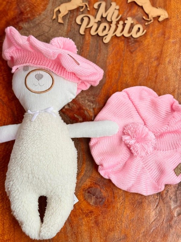 Producto - Boina Hilo Rosa Bebé Pompón - 3
