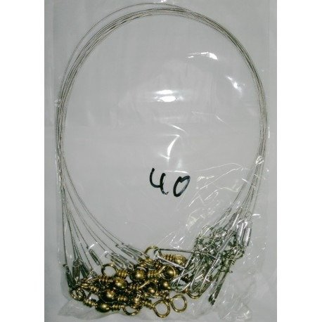 Producto - LEADERS DE CABLE DE ACERO ARMADOS 60 LBS ESMER1CON MOSQUE 6 POR 10 UNIDADES