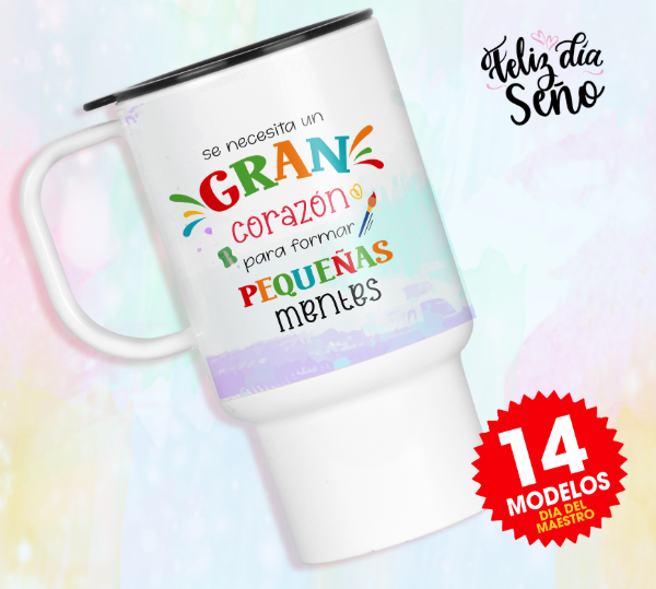 Producto - Plantillas Sublimar Jarros Térmicos Dia del Maestro Frases #J138