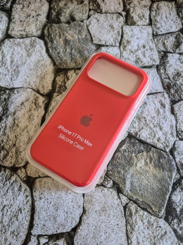 Producto - Funda silicone case logo Iphone 17 Pro Max roja