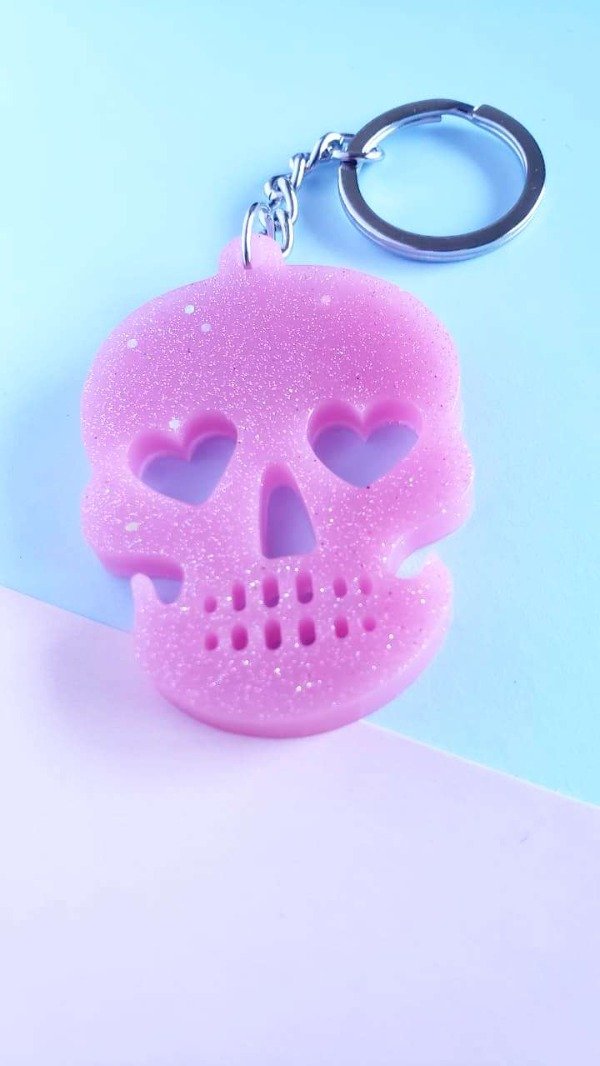 Producto - Llavero skull - Rosa solid