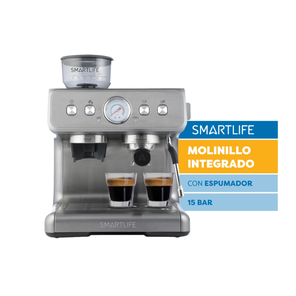 Producto - CAFETERA EXPRESO SMARTLIFE CON MOLINILLO SL-ECG5020 15 BARES