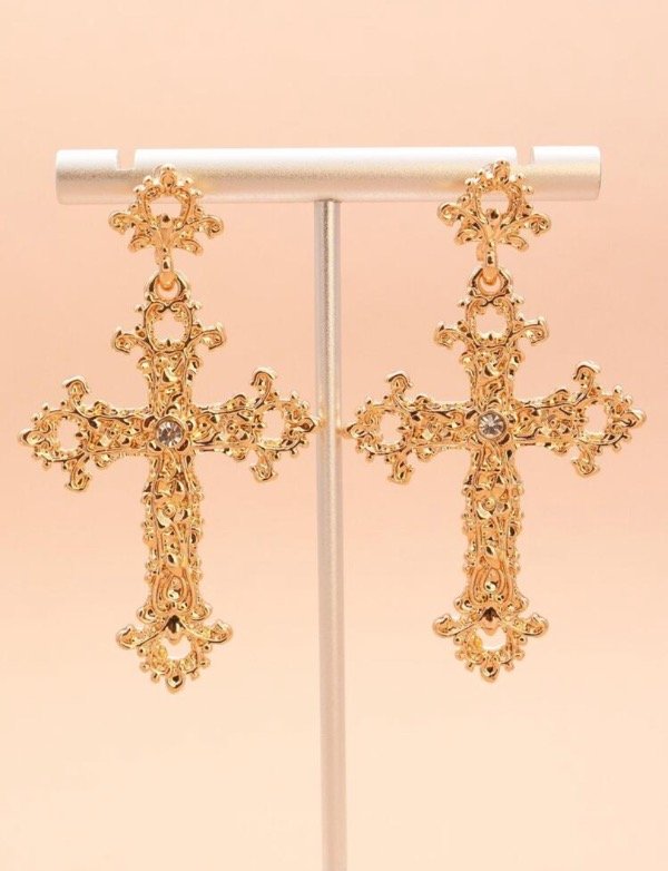 Producto - Aros Cruz gold