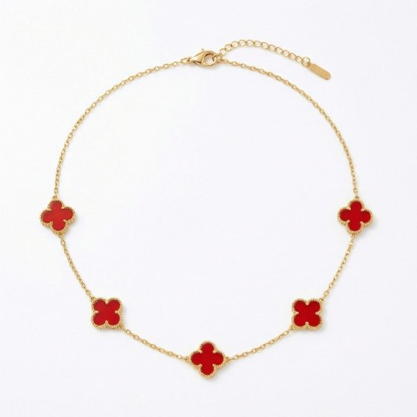 Producto - Collar Trébol De La Suerte - Rojo