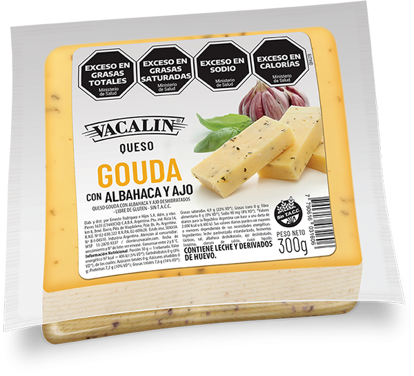 Producto - Gouda Albahaca y Ajo x 300g Vacalin