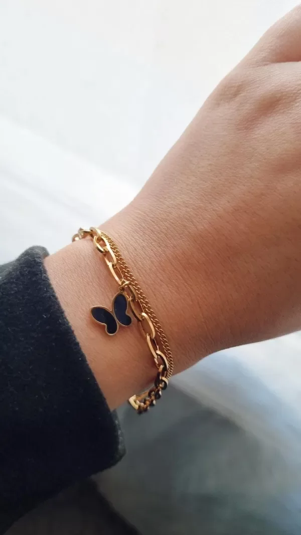 Producto - Pulsera doble con Maripo negra AD