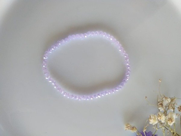 Producto - AQP0161 Pulsera Cristal elastizada blanco tornasol