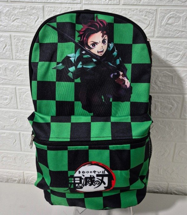 Producto - Mochila Tanjiro Kamado cuadros Demon Slayer - 30 cm x 40 cm x 15 cm