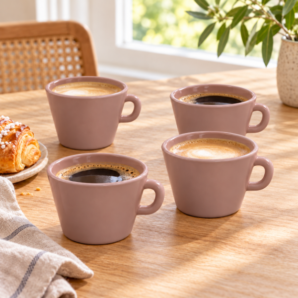Producto - SET LUXOR 4 TAZAS DE CAFE DE VIDRIO DURAX 187ML - 1