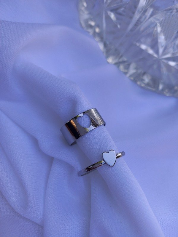 Producto - anillos compartidos (corazón plateado)