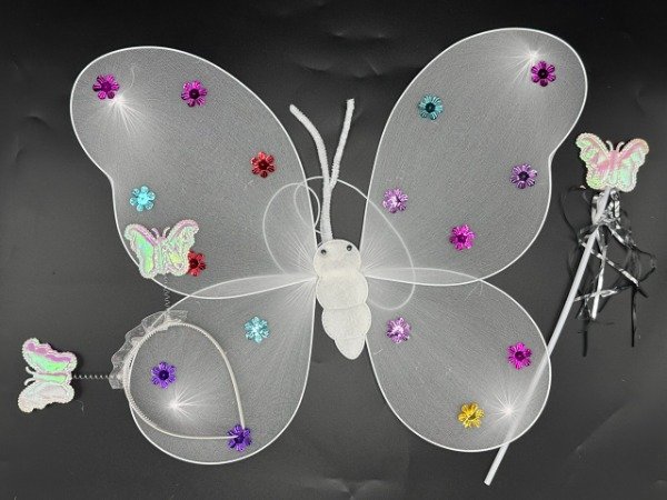 Producto - Alas Mariposa Blancas + Varita + Vincha