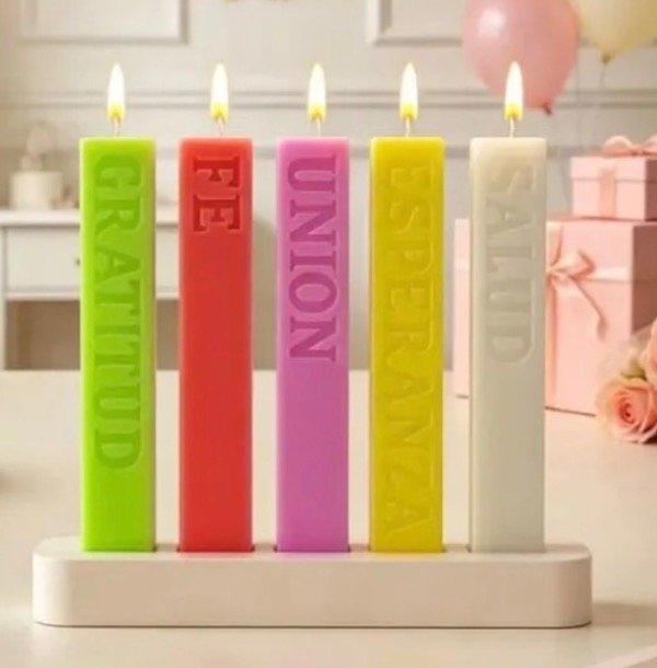 Producto - MOLDE SILICONA x5 VELAS INTENCIONADAS