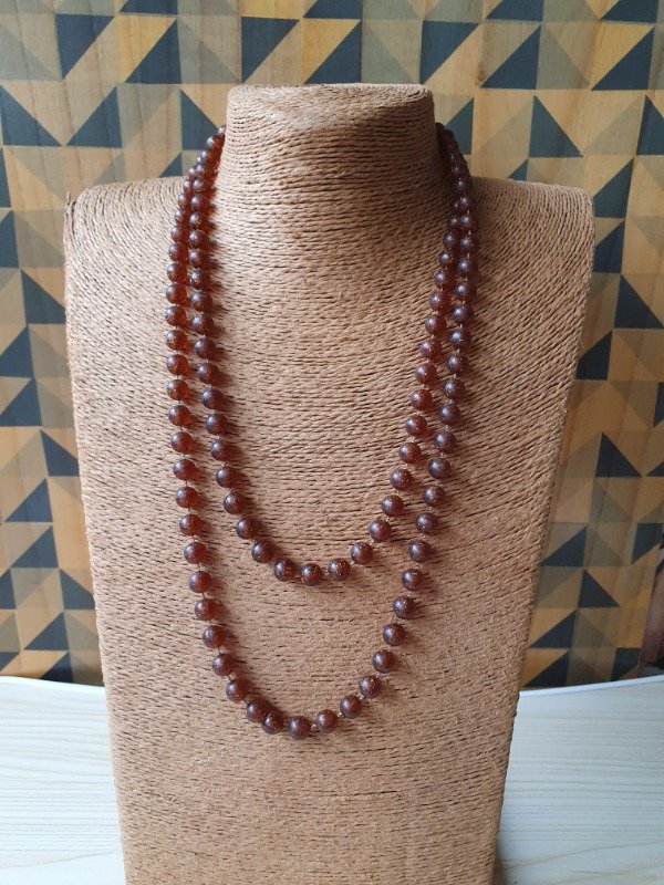 Producto - Collar Sautoir Celuloide Caramelo con Glitter - 6
