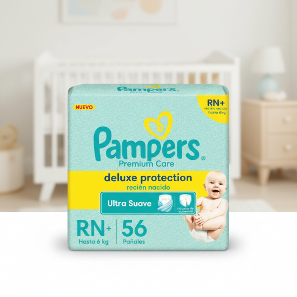 Producto - Pampers Deluxe Protection RN+ x56 unidades (hasta 6 kg)