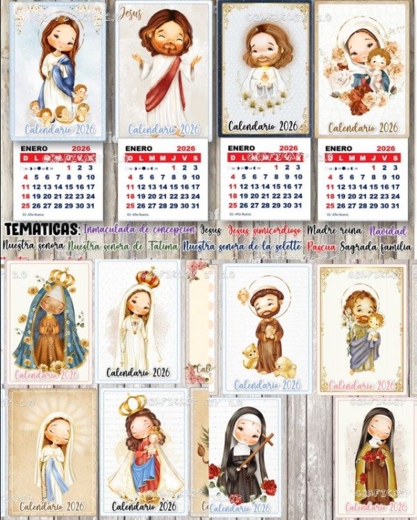 Producto - Calendarios santos 2026