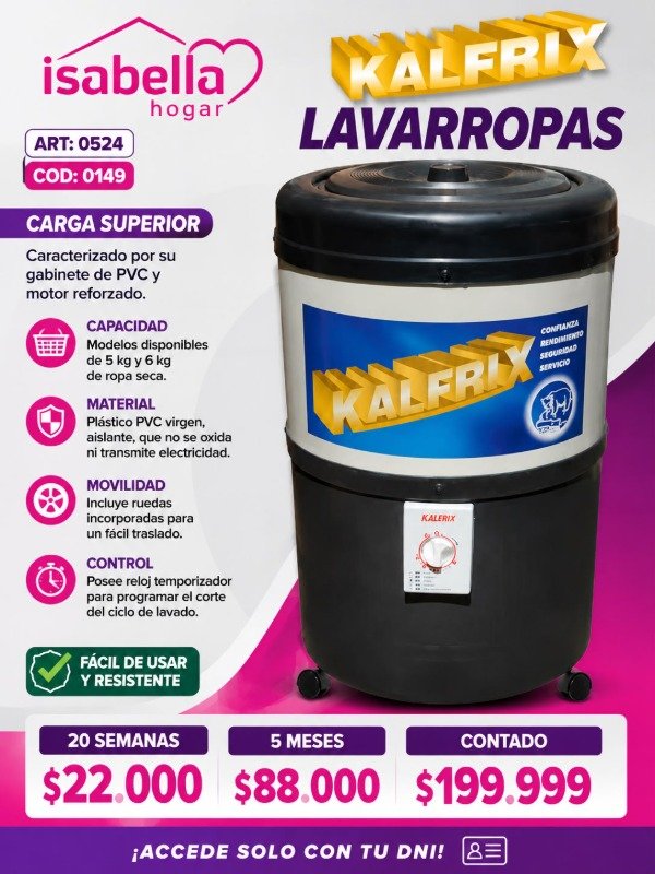 Producto - LAVARROPA KALFRIX