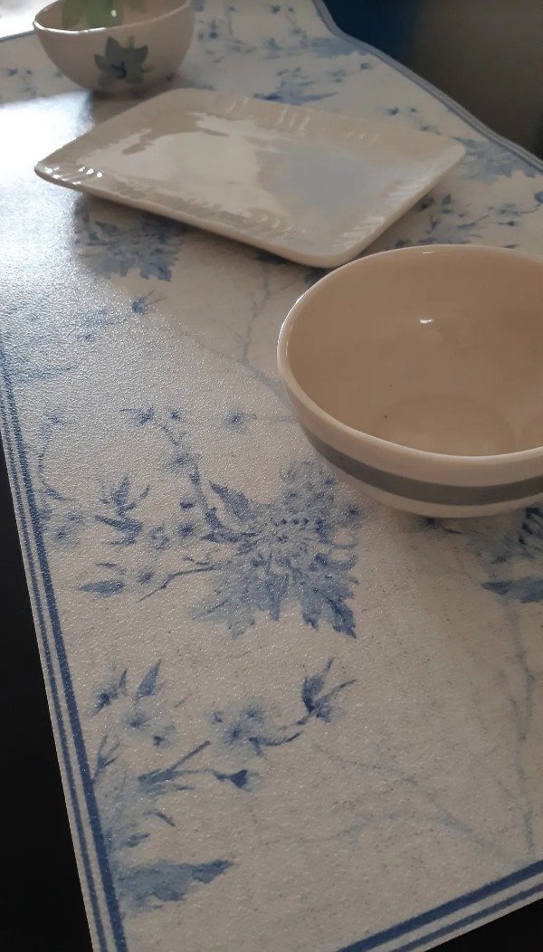 Producto - Individual vinilico xxl 80x36 ramas azules fondo lino