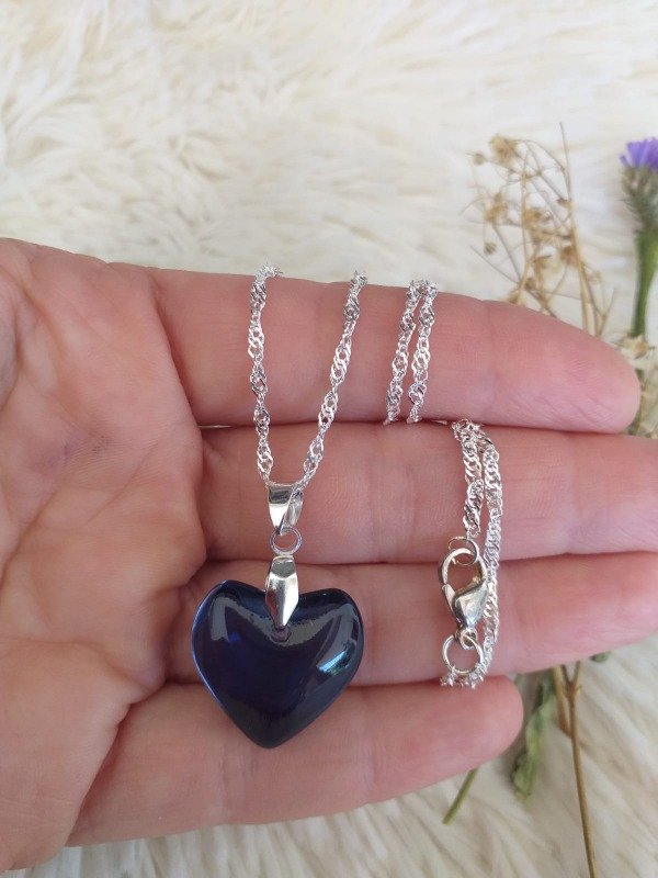 Producto - ABC0032 Cadena Singapur Corazón Cristalizado Azul