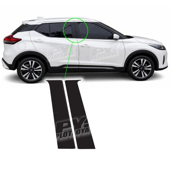 Producto - Calcos Parantes Centrales para nissan Kicks 2017 al 2025 - Lado Acompañante
