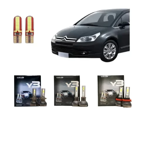 Producto - Kit Cree Led Y3 Luz Baja Alta Y Antiniebla Citroen C4 Hasta 2013