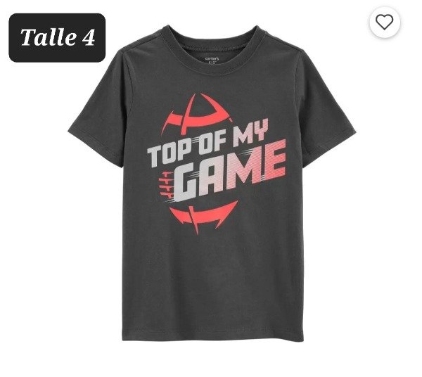 Remera manga cortacarters  talle 4 gris
