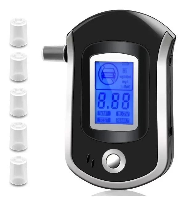 Producto - Tester Medidor De Alcohol Test De Alcoholemia + 6 Boquillas