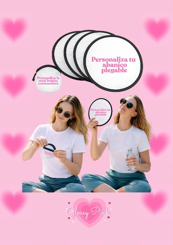 Producto - Personaliza tu Abanico sublimable plegable + estuche