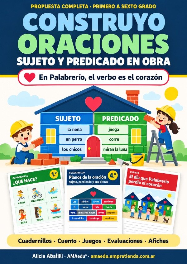 Producto - CONSTRUYO ORACIONES - Sujeto y Predicado (Primero a Sexto Grado) - 0