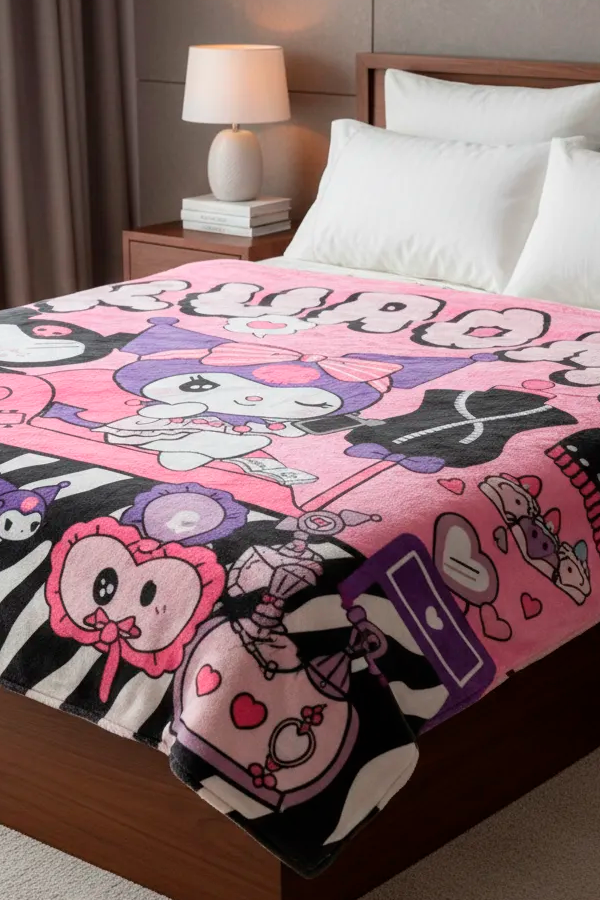 Producto - Manta micropolar KUROMI dos plazas