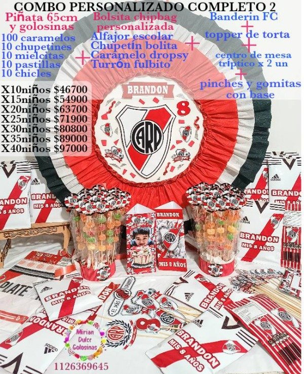 Producto - Combo cumpleaños 2 river plate