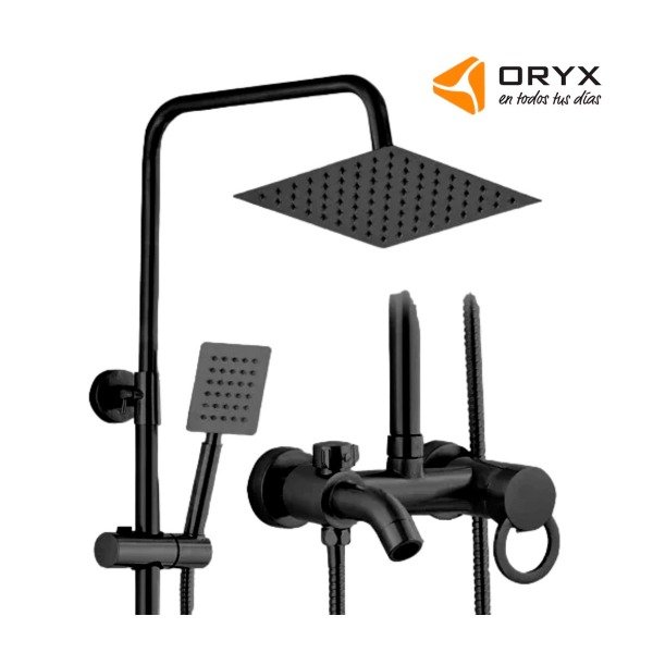 Producto - Columna de Ducha Negra Cuadrada