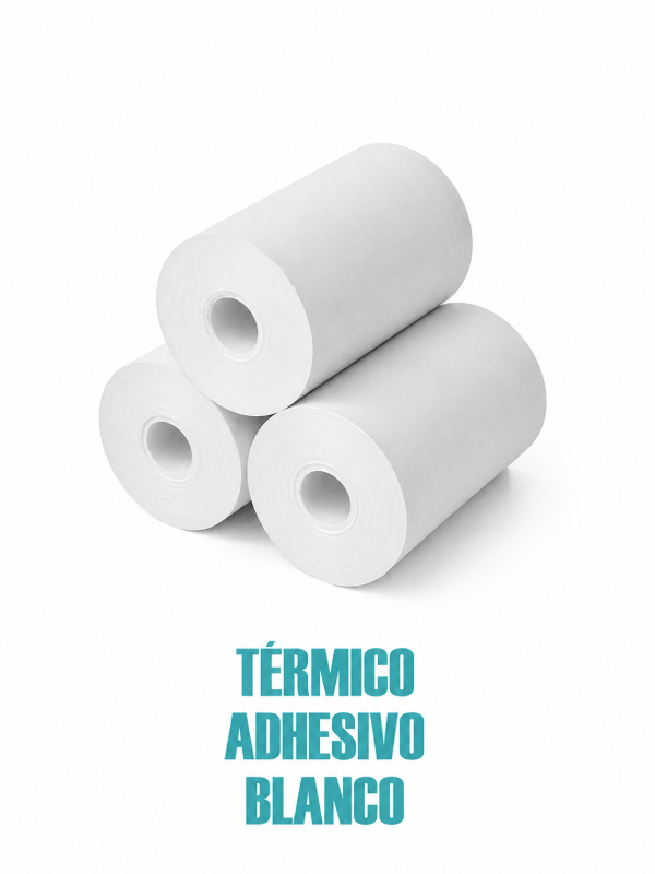 Producto - ROLLO DE PAPEL TÉRMICO ADHESIVO PARA MINI IMPRESORA O CÁMARA - 3u - 0