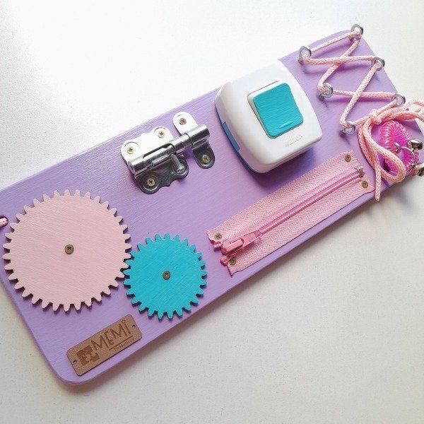 Producto - Tablero Sensorial Portable con Engranajes y Enhebrador por pedido
