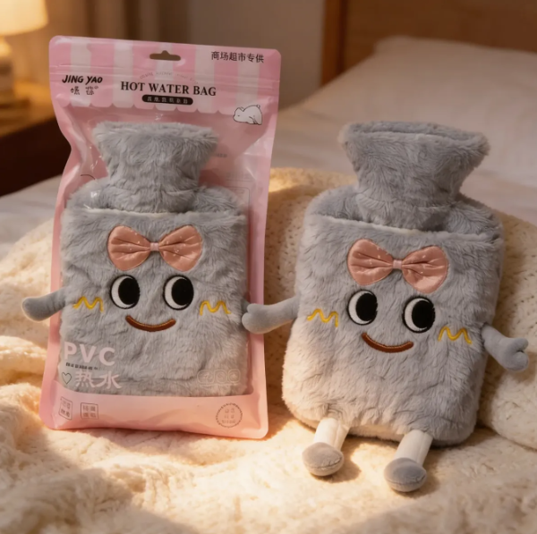 Producto - Bolsa de Agua Caliente Gris con Patitas