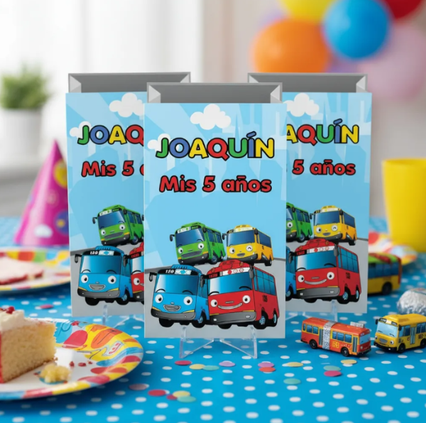 Producto - Bolsa Imprimible Tayo El Pequeño Autobús Editable