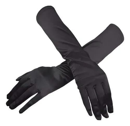 Producto - Guantes largos lame color negro (40cm)
