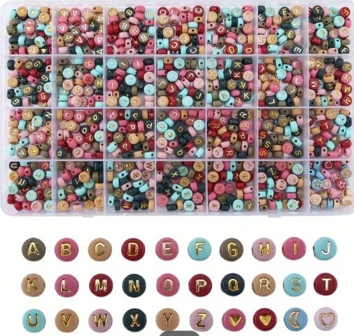 Producto - Caja grande COMPLETA con 1200 cuentas de LETRAS