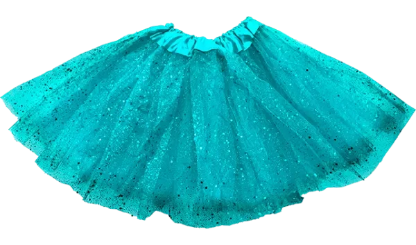 Producto - Tutu 3 capas con Brillos 30 cm Turquesa