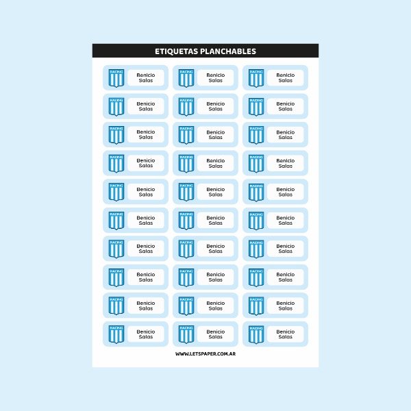 Producto - Etiquetas PLANCHABLES Racing