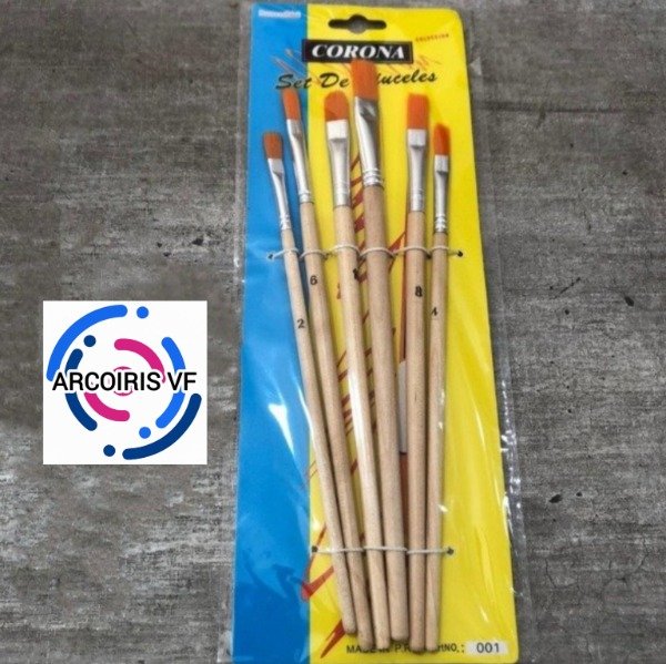 Producto - Pinceles x6 pinta cuadrada