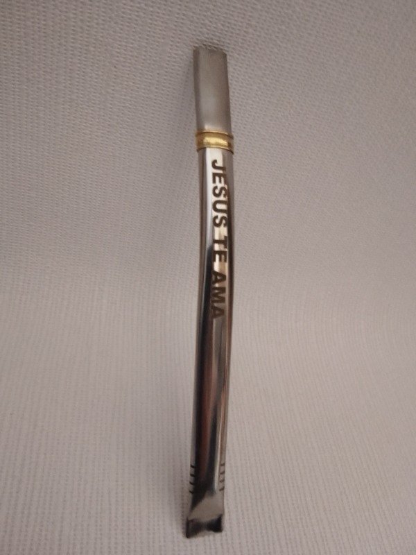 Producto - Bombilla Plana Grabada - JESUS TE AMA